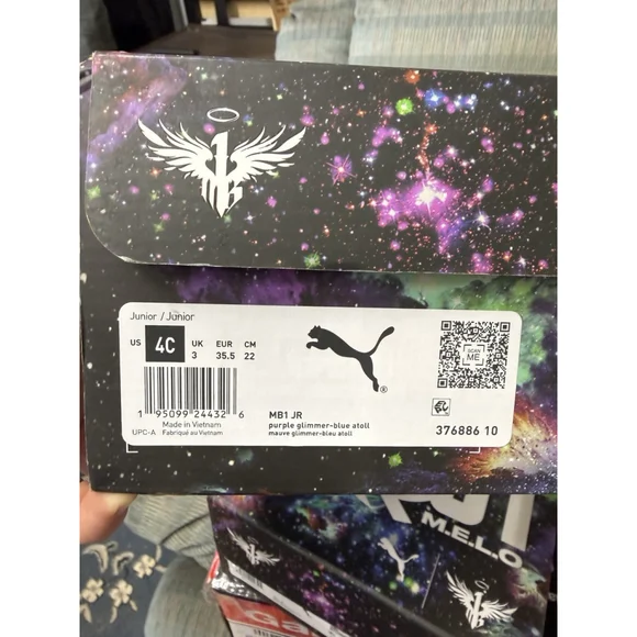 PUMA Melo MB.01 Youth Purple Glimmer Basketball Shoes Size 4 - Picture 9 of 9